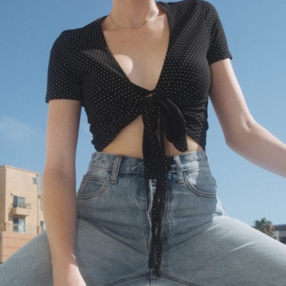 Brandy Melville polka dot tie top